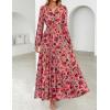image:imageZESICA Spring Dresses for Women 2026 Long Sleeve Boho Floral V Neck Empire Waist A Line Casual Flowy Wedding Guest Maxi DressVintagepink