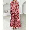 image:imageZESICA Spring Dresses for Women 2026 Long Sleeve Boho Floral V Neck Empire Waist A Line Casual Flowy Wedding Guest Maxi DressVintagepink