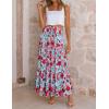 image:imageZESICA Womens 2026 Summer Bohemian Floral Printed Elastic Waist A Line Maxi Skirt with PocketsLightblue