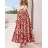 image:imageZESICA Womens 2026 Summer Bohemian Floral Printed Elastic Waist A Line Maxi Skirt with PocketsVintagepink