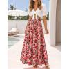 image:imageZESICA Womens 2026 Summer Bohemian Floral Printed Elastic Waist A Line Maxi Skirt with PocketsVintagepink
