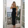 image:imageZESICA Womens 2026 Summer Floral Strapless Maxi Dress Bodycon Side Slit Mesh Formal Cocktail Party Wedding Guest Long DressesFloral Black