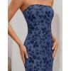 image:imageZESICA Womens 2026 Summer Floral Strapless Maxi Dress Bodycon Side Slit Mesh Formal Cocktail Party Wedding Guest Long DressesGrey Blue