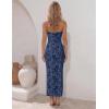 image:imageZESICA Womens 2026 Summer Floral Strapless Maxi Dress Bodycon Side Slit Mesh Formal Cocktail Party Wedding Guest Long DressesGrey Blue