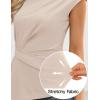 image:imageZESICA Womens Boat Neck Cap Sleeve Tops Dressy Casual Peplum Shirts 2026 Summer Tunic Blouses Fashion Trendy ClothesApricot