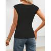 image:imageZESICA Womens Boat Neck Cap Sleeve Tops Dressy Casual Peplum Shirts 2026 Summer Tunic Blouses Fashion Trendy ClothesBlack