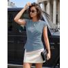 image:imageZESICA Womens Boat Neck Cap Sleeve Tops Dressy Casual Peplum Shirts 2026 Summer Tunic Blouses Fashion Trendy ClothesDustyblue