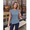 image:imageZESICA Womens Boat Neck Cap Sleeve Tops Dressy Casual Peplum Shirts 2026 Summer Tunic Blouses Fashion Trendy ClothesDustyblue