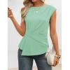 image:imageZESICA Womens Boat Neck Cap Sleeve Tops Dressy Casual Peplum Shirts 2026 Summer Tunic Blouses Fashion Trendy ClothesLightgreen