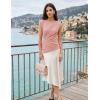 image:imageZESICA Womens Boat Neck Cap Sleeve Tops Dressy Casual Peplum Shirts 2026 Summer Tunic Blouses Fashion Trendy ClothesPink