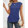 image:imageZESICA Womens Boat Neck Cap Sleeve Tops Dressy Casual Peplum Shirts 2026 Summer Tunic Blouses Fashion Trendy ClothesRoyalblue
