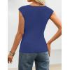 image:imageZESICA Womens Boat Neck Cap Sleeve Tops Dressy Casual Peplum Shirts 2026 Summer Tunic Blouses Fashion Trendy ClothesRoyalblue