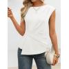 image:imageZESICA Womens Boat Neck Cap Sleeve Tops Dressy Casual Peplum Shirts 2026 Summer Tunic Blouses Fashion Trendy ClothesWhite