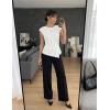 image:imageZESICA Womens Boat Neck Cap Sleeve Tops Dressy Casual Peplum Shirts 2026 Summer Tunic Blouses Fashion Trendy ClothesWhite