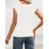 image:imageZESICA Womens Boat Neck Cap Sleeve Tops Dressy Casual Peplum Shirts 2026 Summer Tunic Blouses Fashion Trendy ClothesWhite