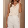 image:imageZESICA Womens Cowl Neck Business Casual Tank Tops 2026 Summer Sleeveless Knit Shirts Work Dressy BlousesApricot