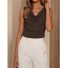 image:imageZESICA Womens Cowl Neck Business Casual Tank Tops 2026 Summer Sleeveless Knit Shirts Work Dressy BlousesBrown