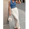 image:imageZESICA Womens Cowl Neck Business Casual Tank Tops 2026 Summer Sleeveless Knit Shirts Work Dressy BlousesDustyblue