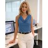 image:imageZESICA Womens Cowl Neck Business Casual Tank Tops 2026 Summer Sleeveless Knit Shirts Work Dressy BlousesDustyblue