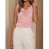 image:imageZESICA Womens Cowl Neck Business Casual Tank Tops 2026 Summer Sleeveless Knit Shirts Work Dressy BlousesPink