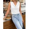 image:imageZESICA Womens Cowl Neck Business Casual Tank Tops 2026 Summer Sleeveless Knit Shirts Work Dressy BlousesWhite