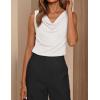 image:imageZESICA Womens Cowl Neck Business Casual Tank Tops 2026 Summer Sleeveless Knit Shirts Work Dressy BlousesWhite