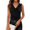 image:imageZESICA Womens Cowl Neck Business Casual Tank Tops 2026 Summer Sleeveless Knit Shirts Work Dressy BlousesBlack