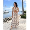image:imageZESICA Womens 2026 Summer Bohemian Floral Printed Elastic Waist A Line Maxi Skirt with PocketsApricot
