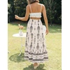 image:imageZESICA Womens 2026 Summer Bohemian Floral Printed Elastic Waist A Line Maxi Skirt with PocketsApricot