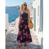 image:imageZESICA Womens 2026 Summer Bohemian Floral Printed Elastic Waist A Line Maxi Skirt with PocketsBlackrose