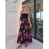 image:imageZESICA Womens 2026 Summer Bohemian Floral Printed Elastic Waist A Line Maxi Skirt with PocketsBlackrose