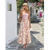 image:imageZESICA Womens 2026 Summer Bohemian Floral Printed Elastic Waist A Line Maxi Skirt with PocketsLightapricot