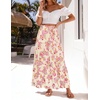 image:imageZESICA Womens 2026 Summer Bohemian Floral Printed Elastic Waist A Line Maxi Skirt with PocketsLightapricot