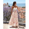 image:imageZESICA Womens 2026 Summer Bohemian Floral Printed Elastic Waist A Line Maxi Skirt with PocketsLightapricot