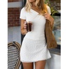 image:imageZESICA Womens Summer Asymmetrical T Shirts 2026 Short Sleeve Ruched Slim Y2K Going Out Tops Dressy Casual Fashion OutfitsWhite