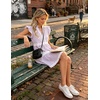 image:imageZESICA Womens Summer Casual Mini Dress 2026 V Neck Flutter Short Sleeve Striped Ruffle A Line Beach Vacation DressesPurple
