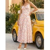 image:imageZESICA Womens Summer Floral Sleeveless Maxi Dress 2026 Boho Mesh Spaghetti Strap Flowy Beach Wedding Guest Long DressesApricot