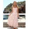 image:imageZESICA Womens Summer Floral Sleeveless Maxi Dress 2026 Boho Mesh Spaghetti Strap Flowy Beach Wedding Guest Long DressesApricot