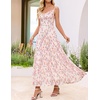 image:imageZESICA Womens Summer Floral Sleeveless Maxi Dress 2026 Boho Mesh Spaghetti Strap Flowy Beach Wedding Guest Long DressesApricot