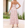 image:imageZESICA Womens Summer Floral Sleeveless Maxi Dress 2026 Boho Mesh Spaghetti Strap Flowy Beach Wedding Guest Long DressesApricot