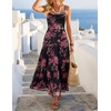 image:imageZESICA Womens Summer Floral Sleeveless Maxi Dress 2026 Boho Mesh Spaghetti Strap Flowy Beach Wedding Guest Long DressesBlack