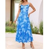 image:imageZESICA Womens Summer Floral Sleeveless Maxi Dress 2026 Boho Mesh Spaghetti Strap Flowy Beach Wedding Guest Long DressesBlue
