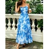 image:imageZESICA Womens Summer Floral Sleeveless Maxi Dress 2026 Boho Mesh Spaghetti Strap Flowy Beach Wedding Guest Long DressesBlue
