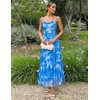 image:imageZESICA Womens Summer Floral Sleeveless Maxi Dress 2026 Boho Mesh Spaghetti Strap Flowy Beach Wedding Guest Long DressesBlue
