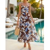 image:imageZESICA Womens Summer Floral Sleeveless Maxi Dress 2026 Boho Mesh Spaghetti Strap Flowy Beach Wedding Guest Long DressesBrown