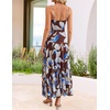 image:imageZESICA Womens Summer Floral Sleeveless Maxi Dress 2026 Boho Mesh Spaghetti Strap Flowy Beach Wedding Guest Long DressesBrown