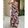 image:imageZESICA Womens Summer Floral Sleeveless Maxi Dress 2026 Boho Mesh Spaghetti Strap Flowy Beach Wedding Guest Long DressesBrown