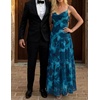 image:imageZESICA Womens Summer Floral Sleeveless Maxi Dress 2026 Boho Mesh Spaghetti Strap Flowy Beach Wedding Guest Long DressesLake