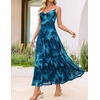 image:imageZESICA Womens Summer Floral Sleeveless Maxi Dress 2026 Boho Mesh Spaghetti Strap Flowy Beach Wedding Guest Long DressesLake