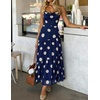 image:imageZESICA Womens Summer Floral Sleeveless Maxi Dress 2026 Boho Mesh Spaghetti Strap Flowy Beach Wedding Guest Long DressesNavy